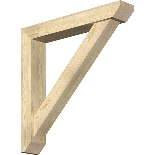 Ekena Millwork Traditional Slat Rough Sawn Bracket w/ Offset Brace, Douglas Fir, 6"W x 36"D x 36"H BKT0604X36X36TRA06RDF - main